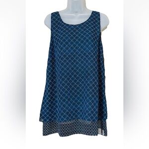 CAbi Imperial Shell Gossamer Tank #3783 Navy Scallop Mermaid Size Large L